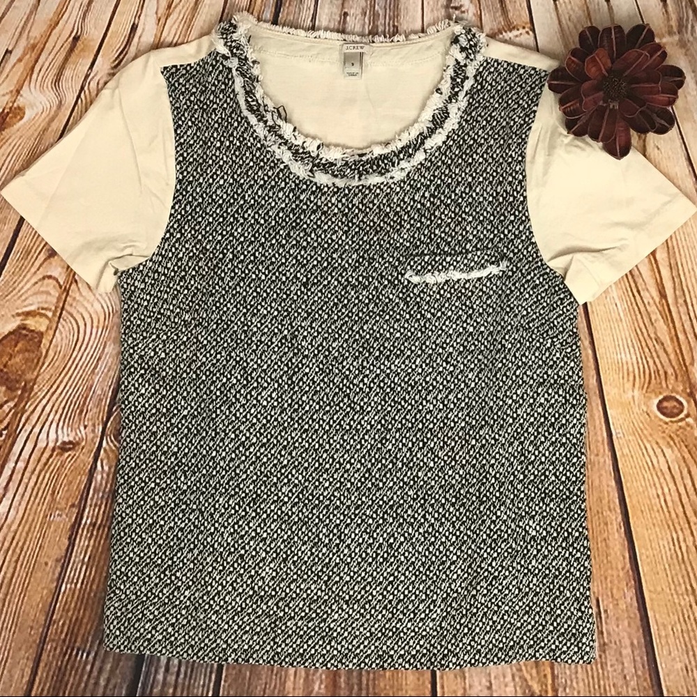J CREW TWEED FRONT TEE